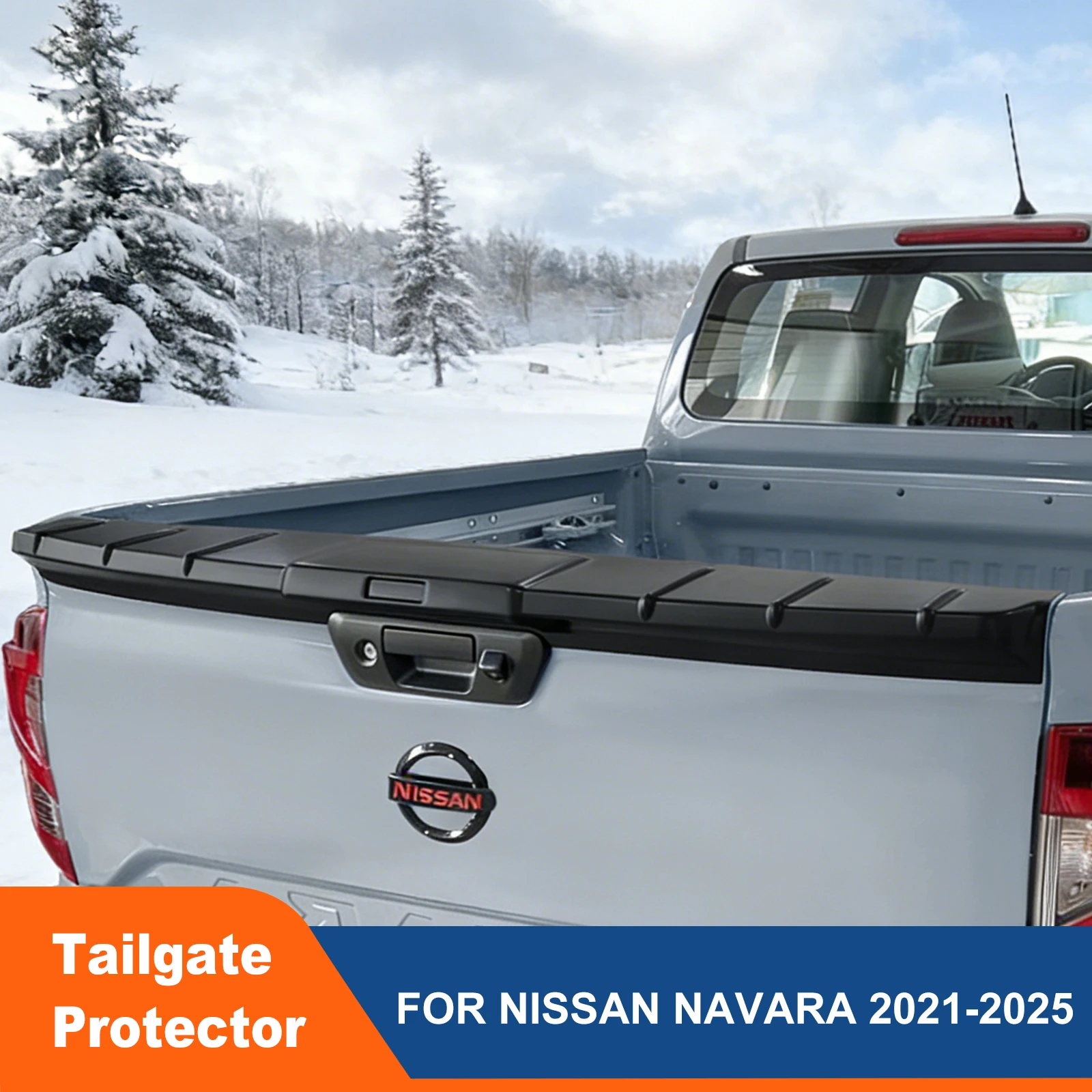 

Tail Gate Protector Cover Rear Spoiler For Nissan Navara NP300 D23 Frontier 2021-2025 Matte Black Tail Gate Top Replace Car Acce