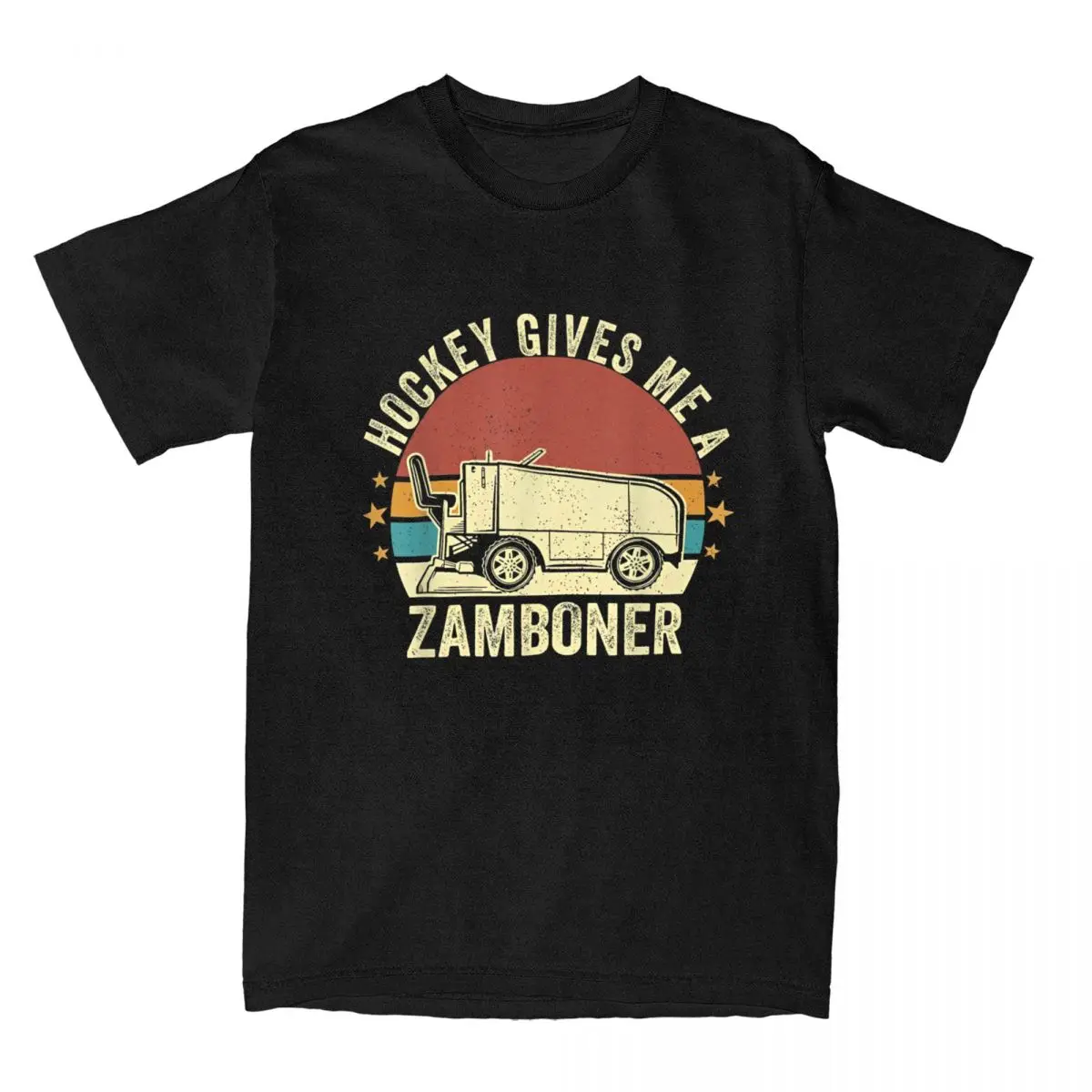 Hockey Gives Me A Zamboner for Men Women T Shirt Vintage Tees Short Sleeve Crewneck T-Shirts 100% Cotton Gift Idea Tops