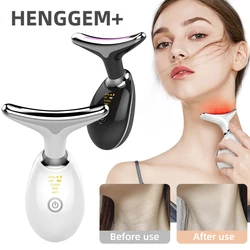 Dispositivo de belleza EMS para el cuello y la cara, masajeador de elevación Facial para el cuello, dispositivo para apretar la piel, terapia de fotones LED, eliminador de papada antiarrugas