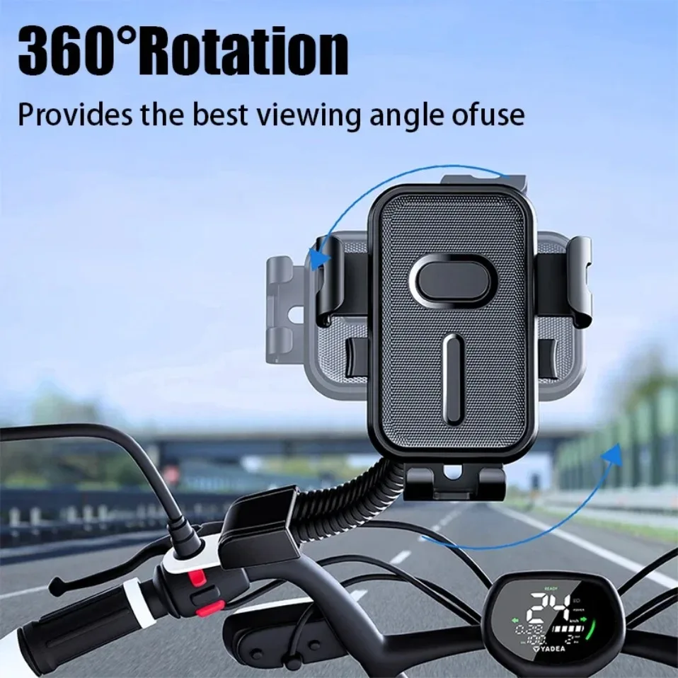 Motorcycle Handlebar Phone Holder Universal Bike Phone Mount Fit iPhone 17 16 Pro Max 15 14 Plus Samsung S26 S25 S24 Ultra S23