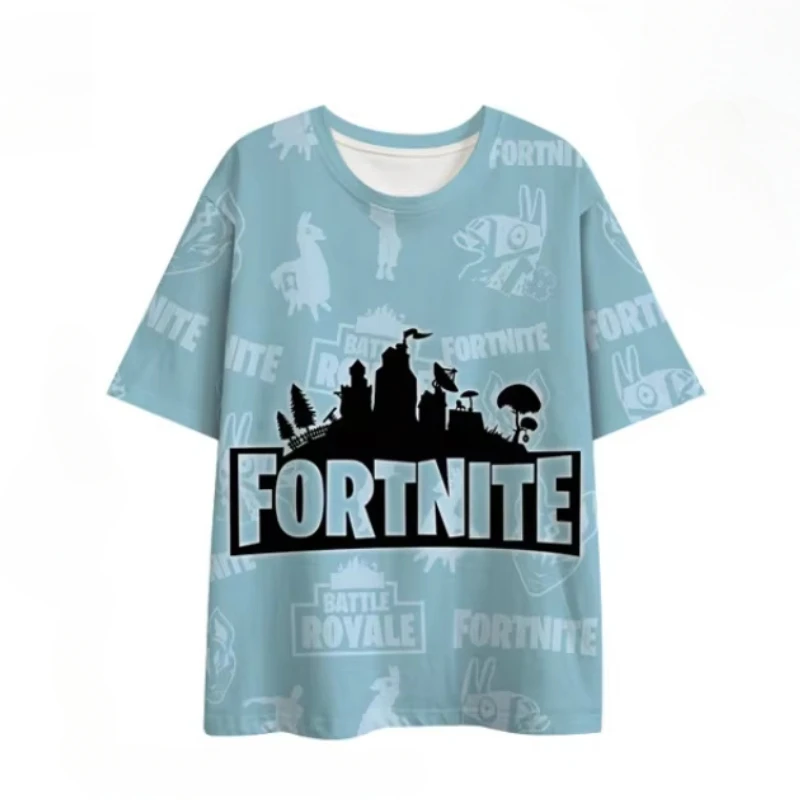 

Fortnite Shooting Game T-Shirt Summer Short Sleeve Cartoon Print T Shirt Men and Women Fashion Leisure TShirt Clothing Gifts
