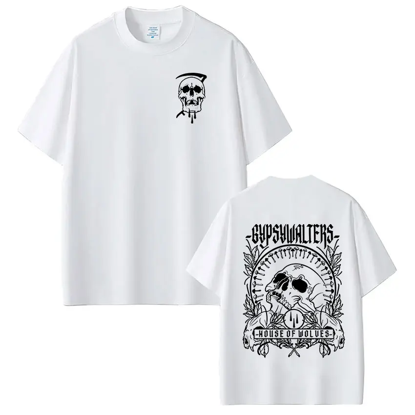 Forward Observations Group Death Skeleton Vintage T-shirt Men Clothing Fashion Gothic Oversized Casual Cotton T Shirt Streetwear