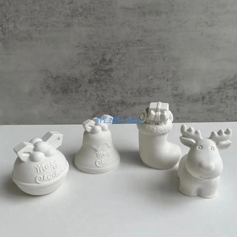 

G5GC Snowman Reindeer Mold Unique Scenteds Christmas Aromatherapys Gypsum Resin Mold Christmas Resin Art Crafts