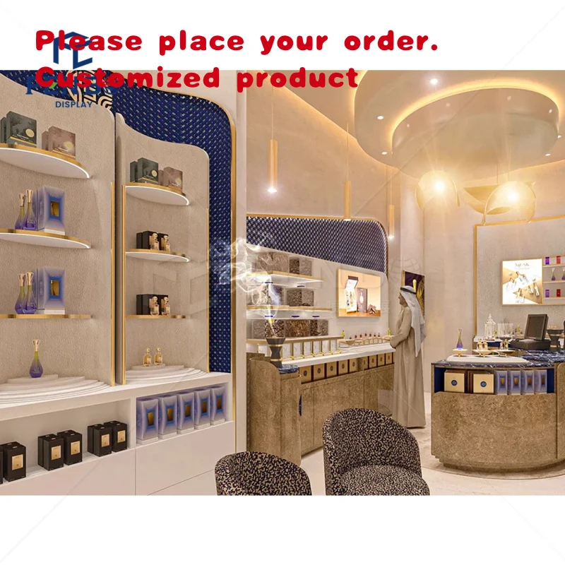 custom.Luxury Fragrance Shop Interior Decoration and Display Showcase Cabinet Full Store Customization Perfume Shop Decor