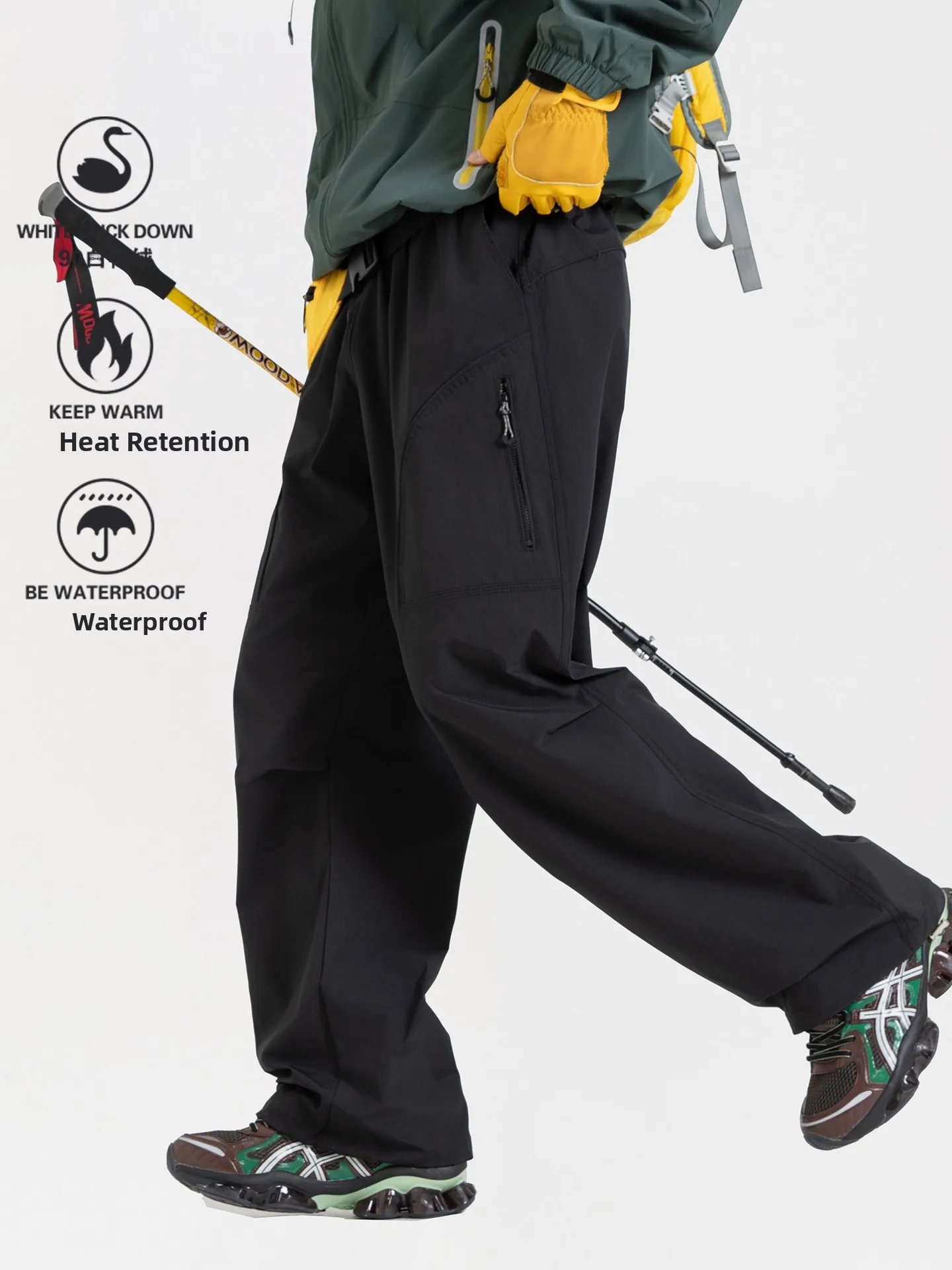 

Outdoor Workwear down Pants Men's Detachable Tee-in-One Cold-resistant Inner Waterproof Windproof Skiing ell Pants
