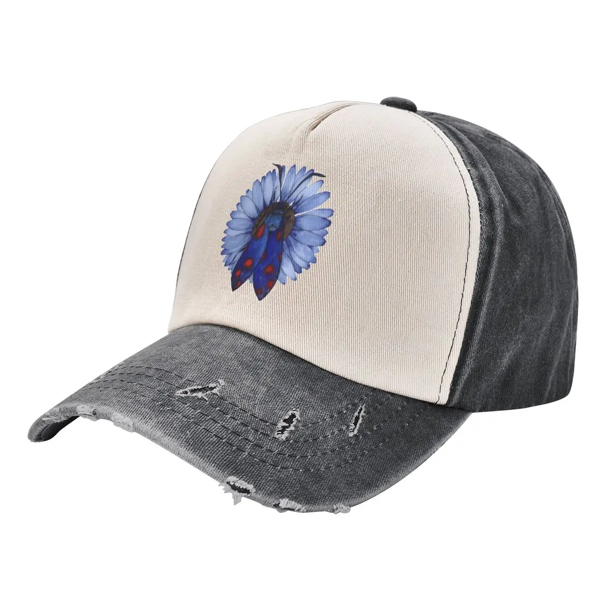 

Six-spotted weevil on flower Baseball Cap Luxury Man Hat Luxury Woman Men's