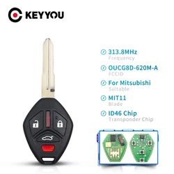 KEYYOU Keyless entrata telecomando Fob per 2007-2012 Mitsubishi Galant Eclipse Chip ID46 OUCG8D-620M-A 313.8Mhz 4 pulsanti