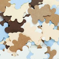 100pcs Cream Brown Teddy Bear Confetti Baby Shower Table Confetti Sprinkles Decorations Boy Girl First Birthday Party Decor