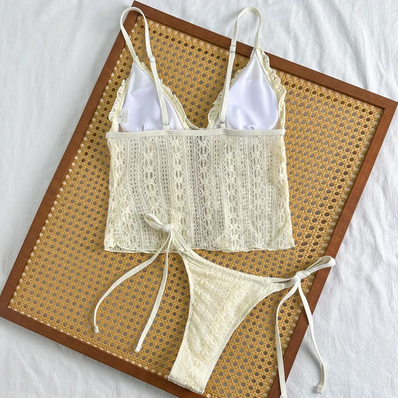 Kant Sexy Bikini's 2026 Dames Badmode Vrouwelijk Badpak Voor Zwemkleding Badpakken Braziliaanse Bikini Set Beachwear Zwembadbader