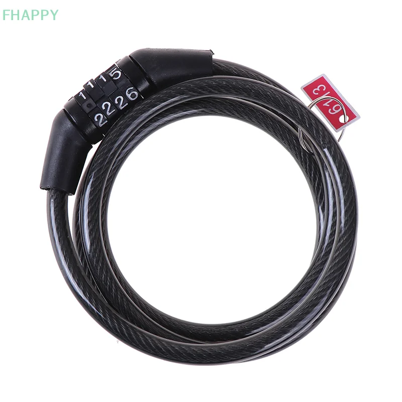 Candado de cadena de cable para bicicleta, combinación de contraseña de 4 dígitos, seguridad para ciclismo