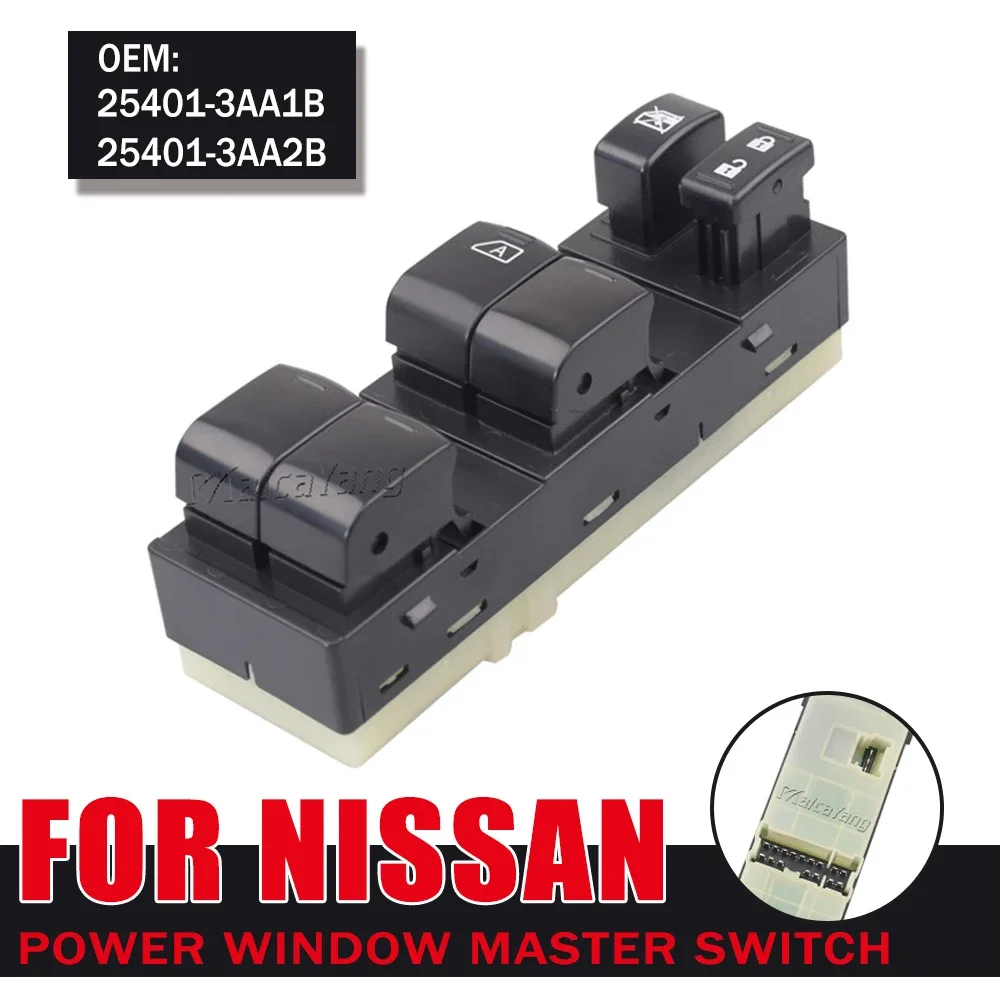 25401-3AA1B 254013AA1B Power Window Master Switch Button for Nissan Versa Note HR16DE 25401-3AA2B 1S14439