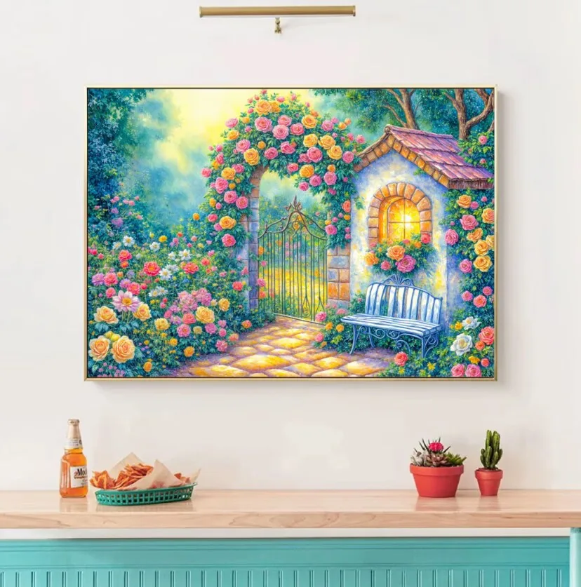 

9ct 110x90 см садовый предварительно напечатанный набор для вышивки крестом DIY набор для вышивания ремесла Новое поступление нить игла поделки