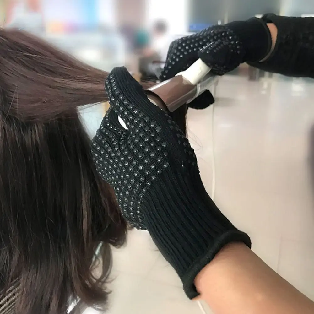 3Pcs Double Side Silicone Anti-Scald Gloves Hairdressing Salon Heat Resistant Gloves Five Finger Mittens Hair Styling Tools Grip