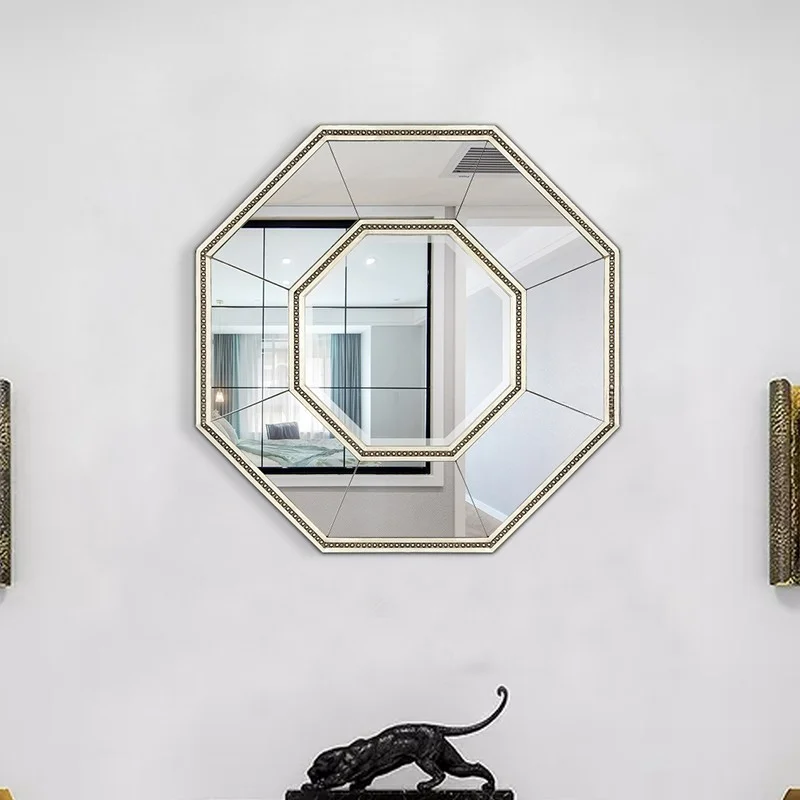 Simple decorative mirror modern wall hanging octagonal hanging mirror art combination decorative mirror