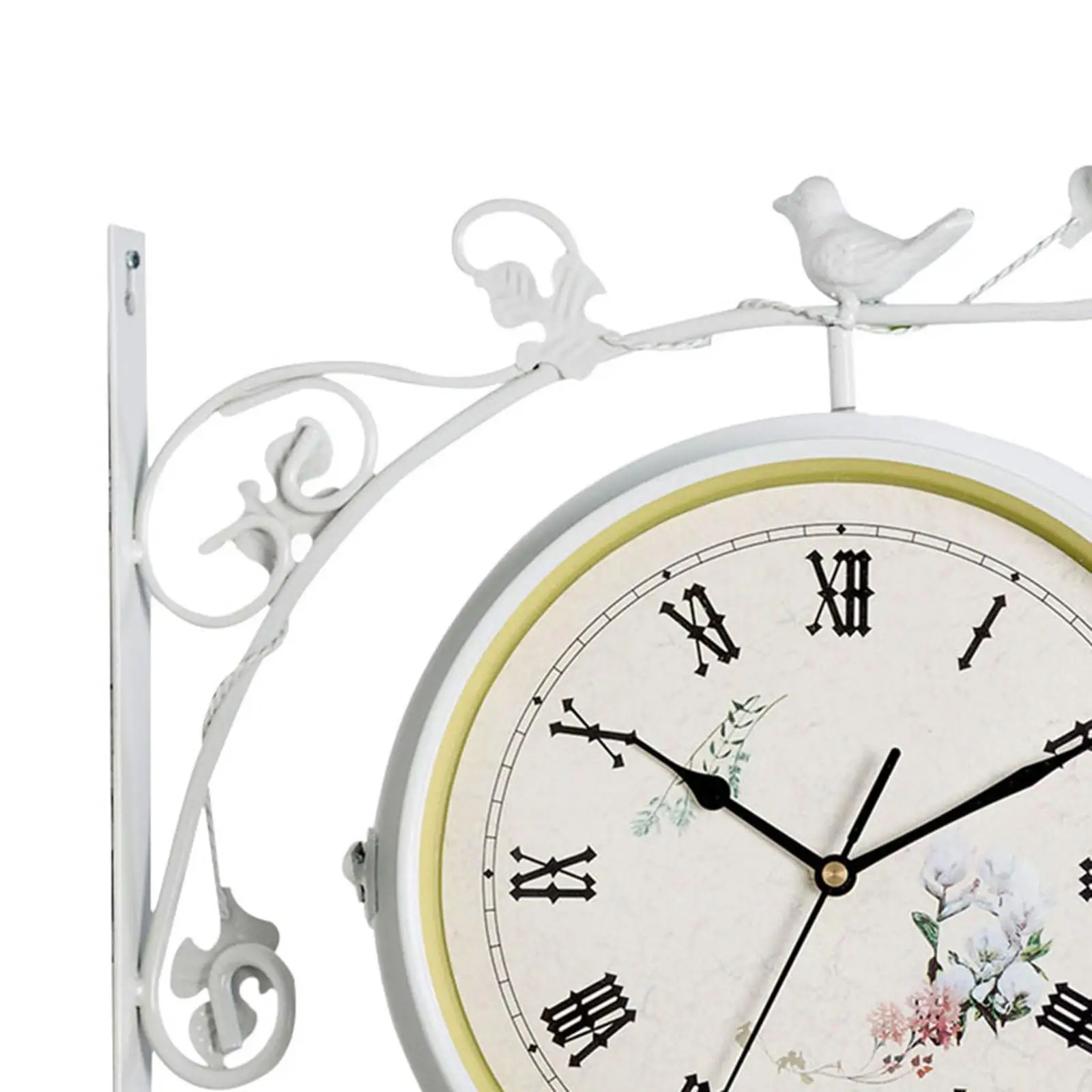 Double Sided Wall Clock Quiet Rotatable Wall Decor 12 Hours Display 10 inch Station Clock for Lobby Patio Kitchen Bedroom Office