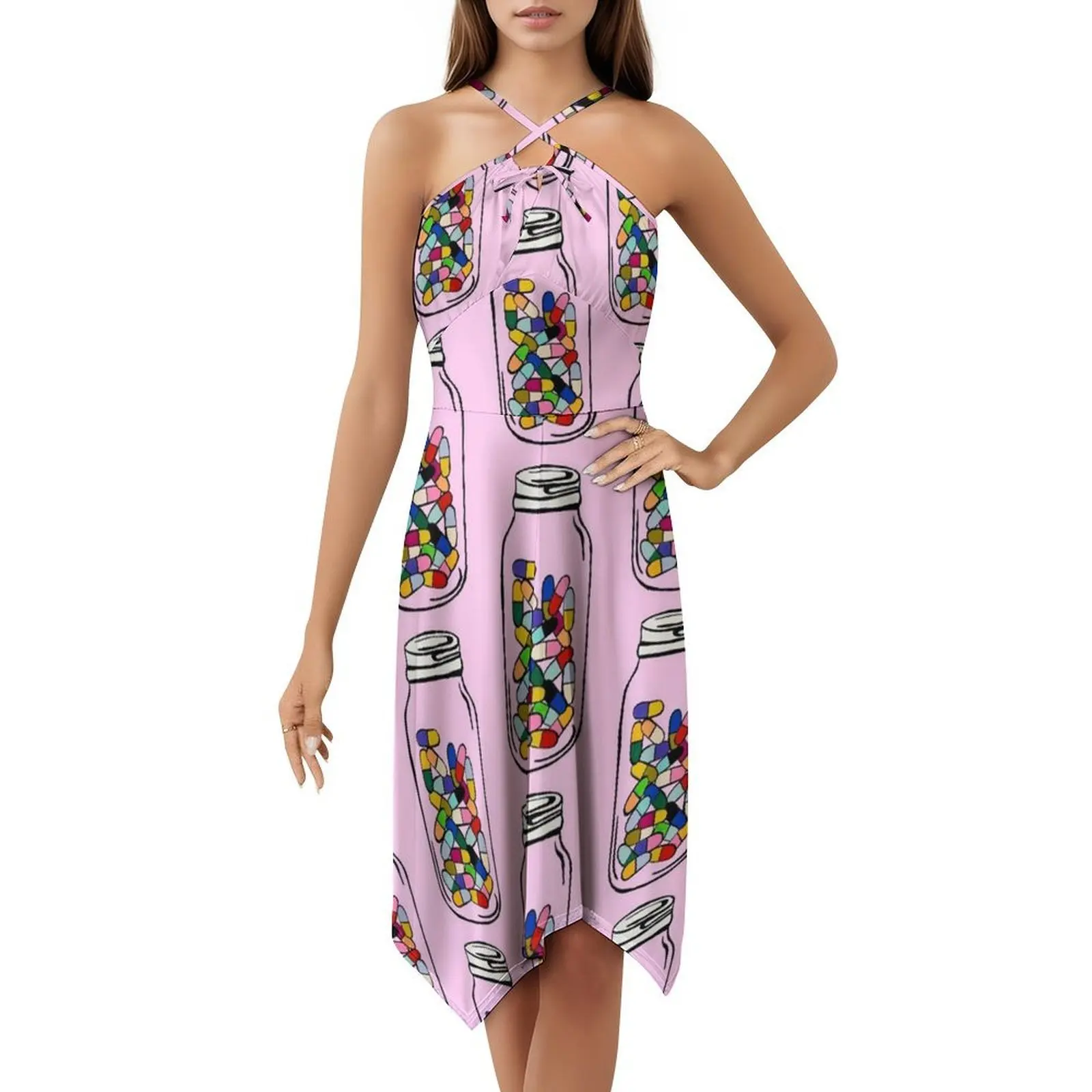 فستان كاجوال على الطراز الكوري من Jagged Little Pills للنساء فساتين بسيطة يومية للمكتب للسيدات حبوب ريترو ممتعة ملونة للسيدات #5