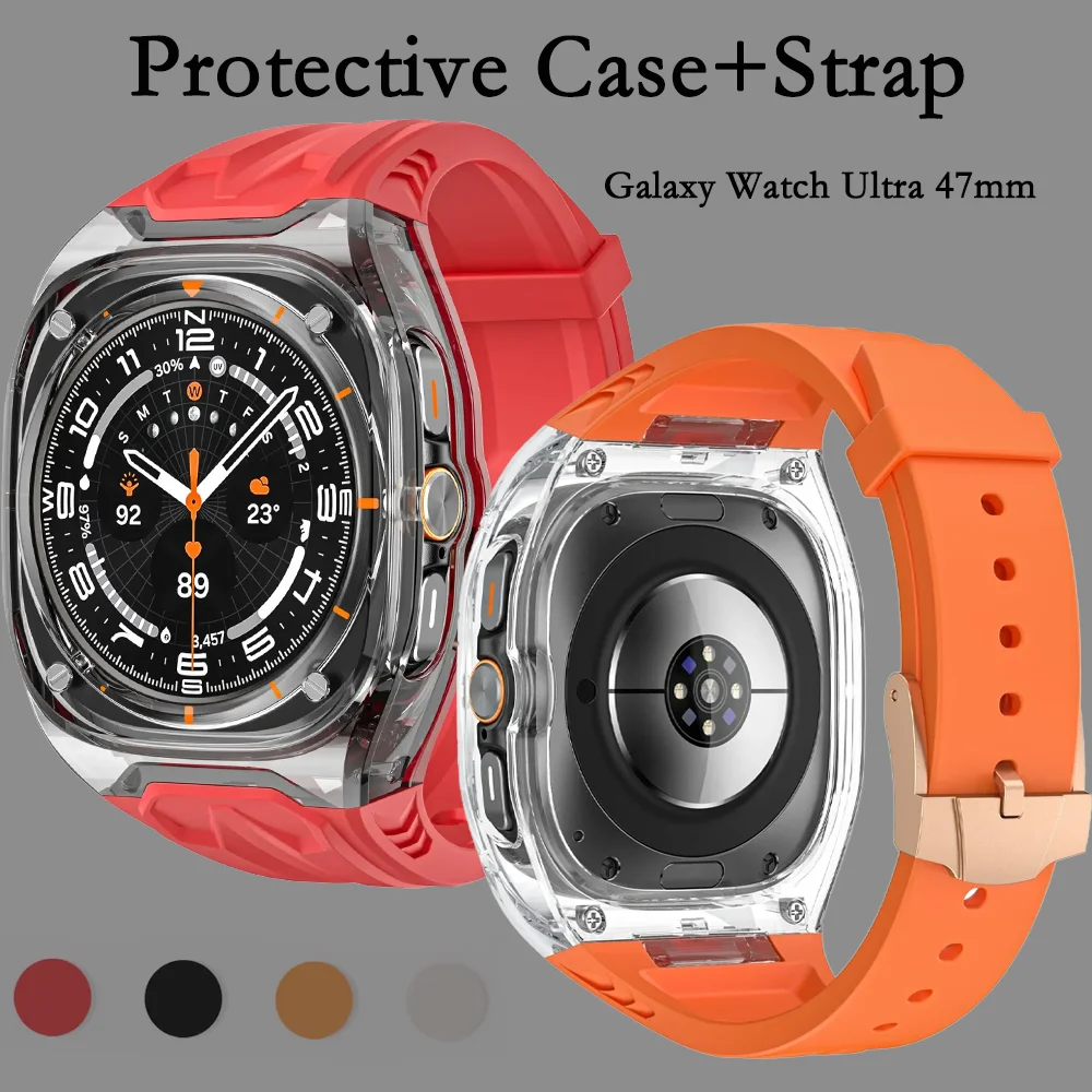 Protective PC Case+Strap for Samsung Galaxy Watch Ultra 47mm Modified Sports Comfortable Bracelet Galaxy Watch Ultra Band Correa