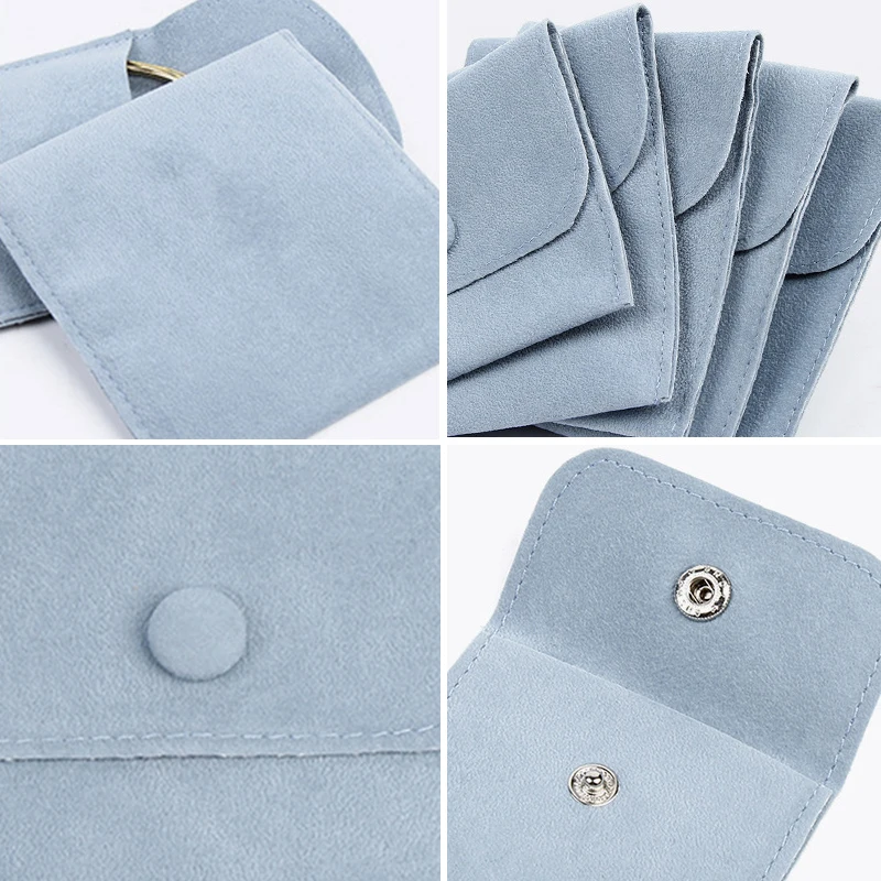 Velvet Jewelry Bag With Snap Earrings Necklace Ring Anti-oxidation Storage Bags Delicate Jewelry Pouch Jewelry Packaging Bag