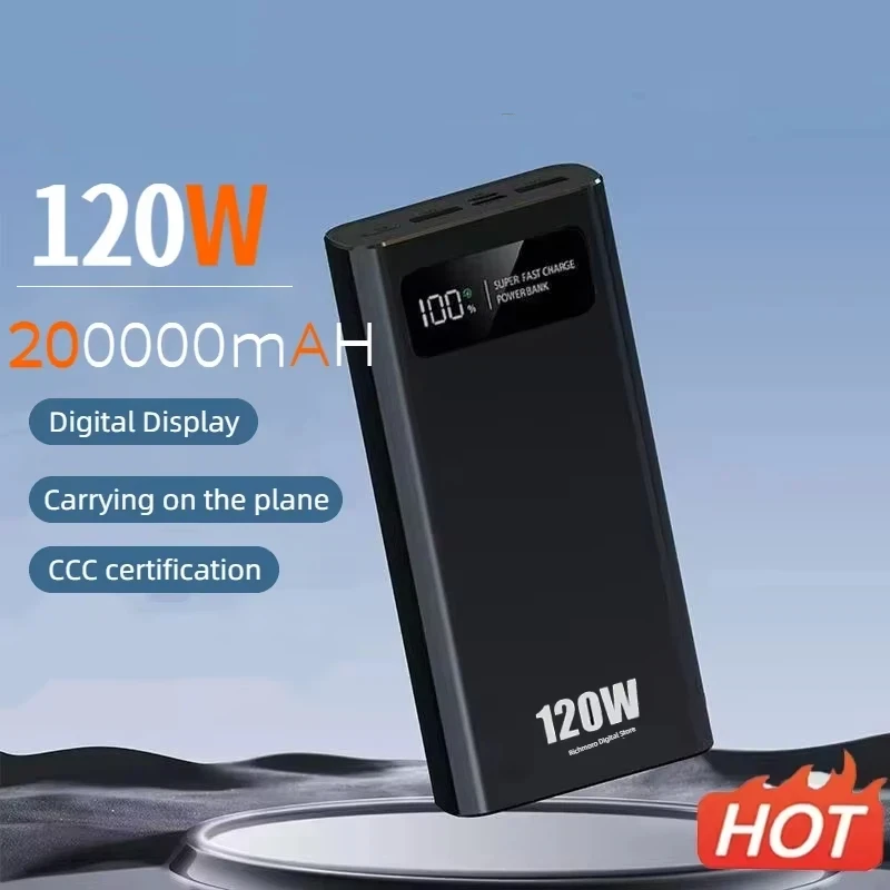 Xiaomi 120W 200000 mAh Power Bank Супер быстрая зарядка Портативная внешняя батарея большой емкости для мобильных устройств для Iphone Samsung