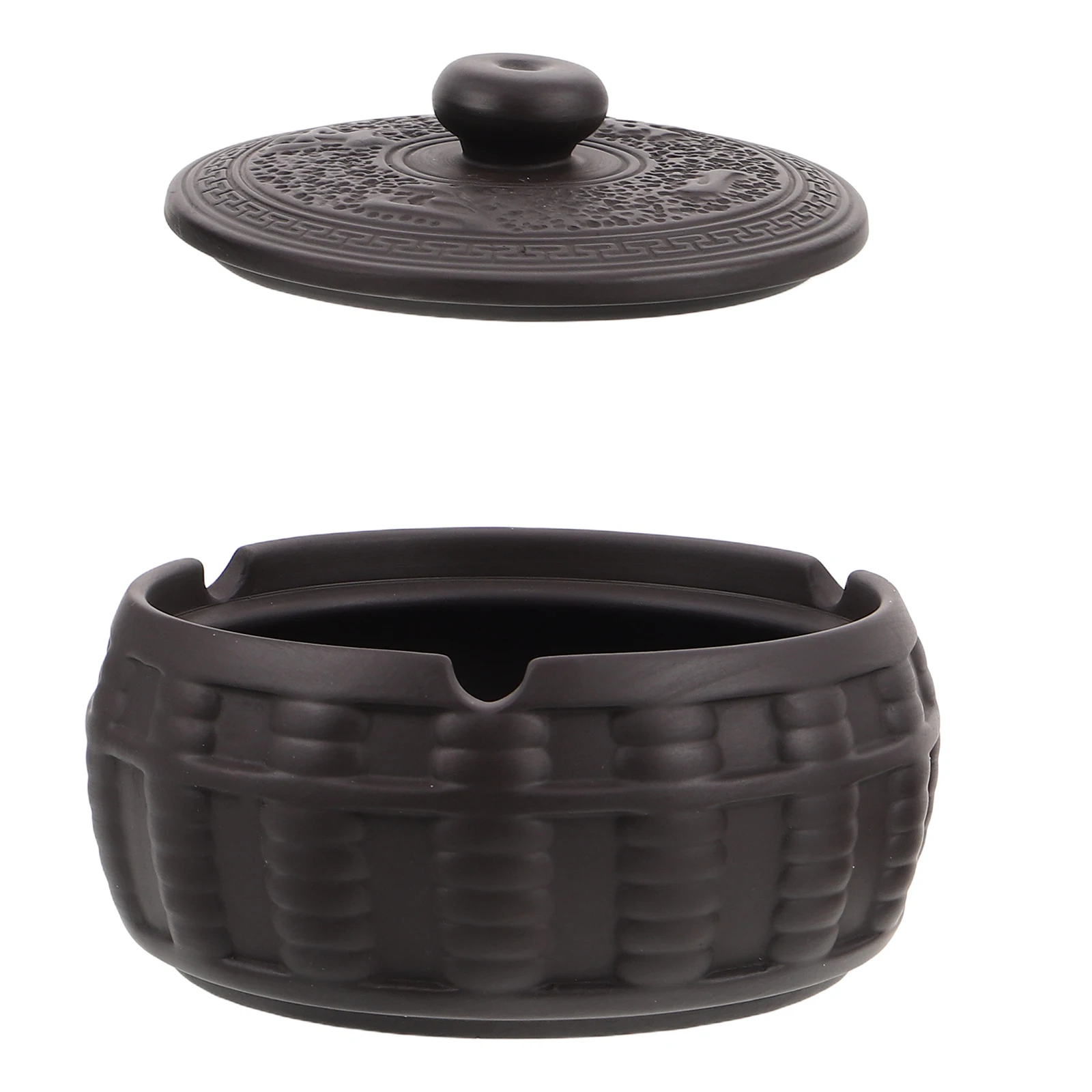 

Ceramic Ashtray for Coffee Table Holder Camping Car with Lid Ashtrays Garden Indoor Travel Container Patio