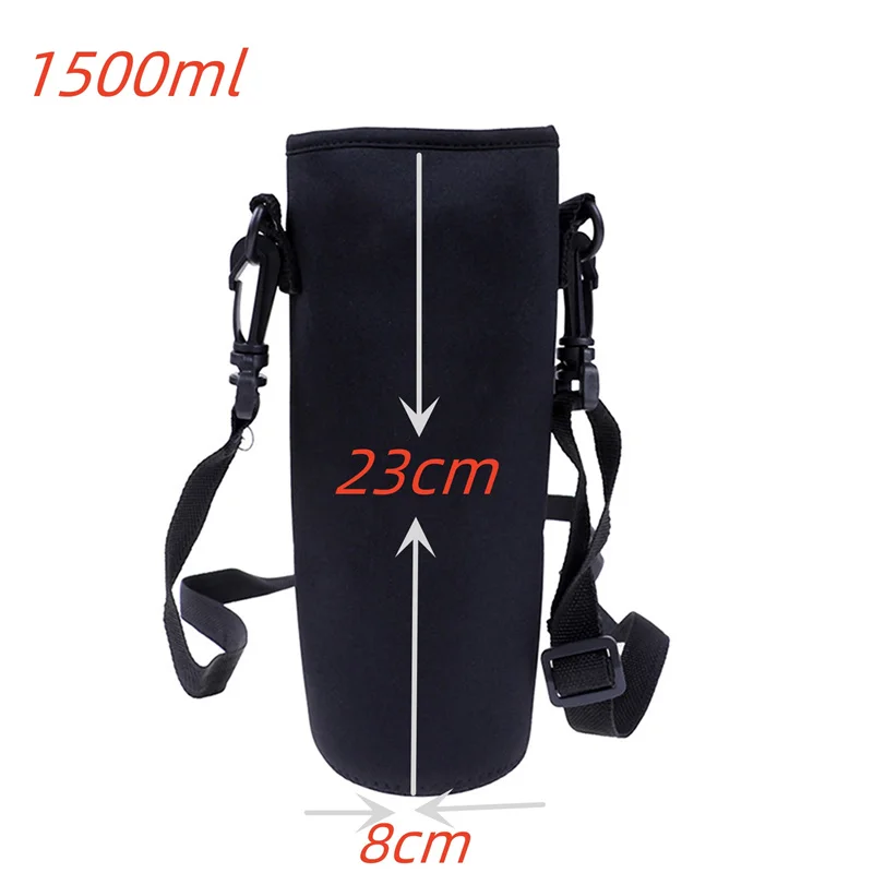 1pc 420-1500ML Sport Wasser Flasche Fall Isolierte Tasche Neopren Beutel Halter Hülse Abdeckung Träger für Becher flasche Tasse mit Riemen – Detail 5