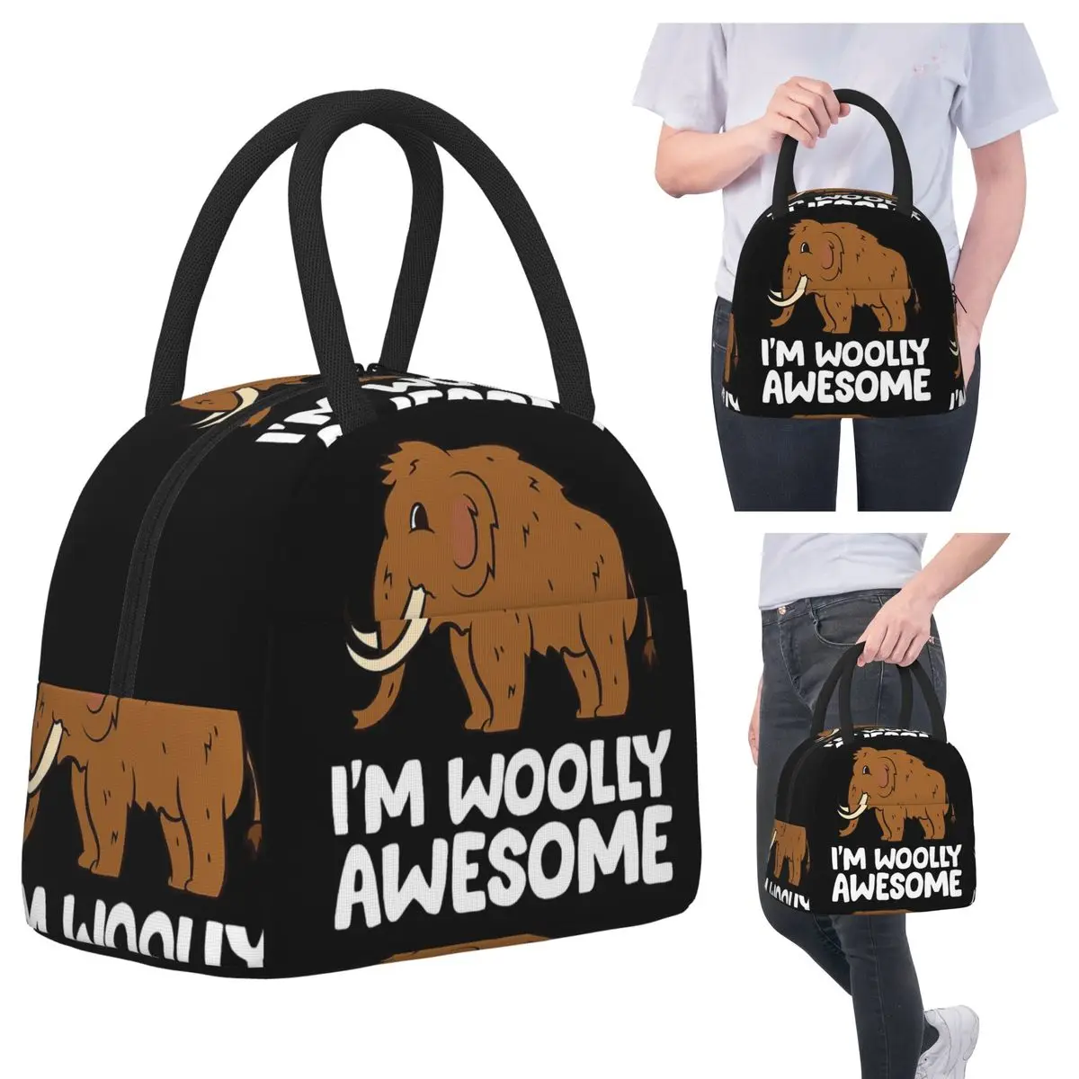 

Я шерстяной потрясающий милый шерстяной мамонтный изолированный ланч-сумка для детей, школьный холодильник, термосумка для еды, портативные ланч-боксы