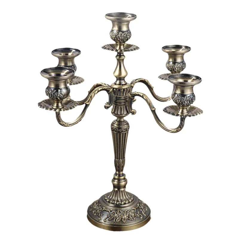 

Bronze Candelabra Metal 5-arms/3 arms Candle Holders Wedding Decoration Candlesticks Event Candle Stand Table Centerpiece