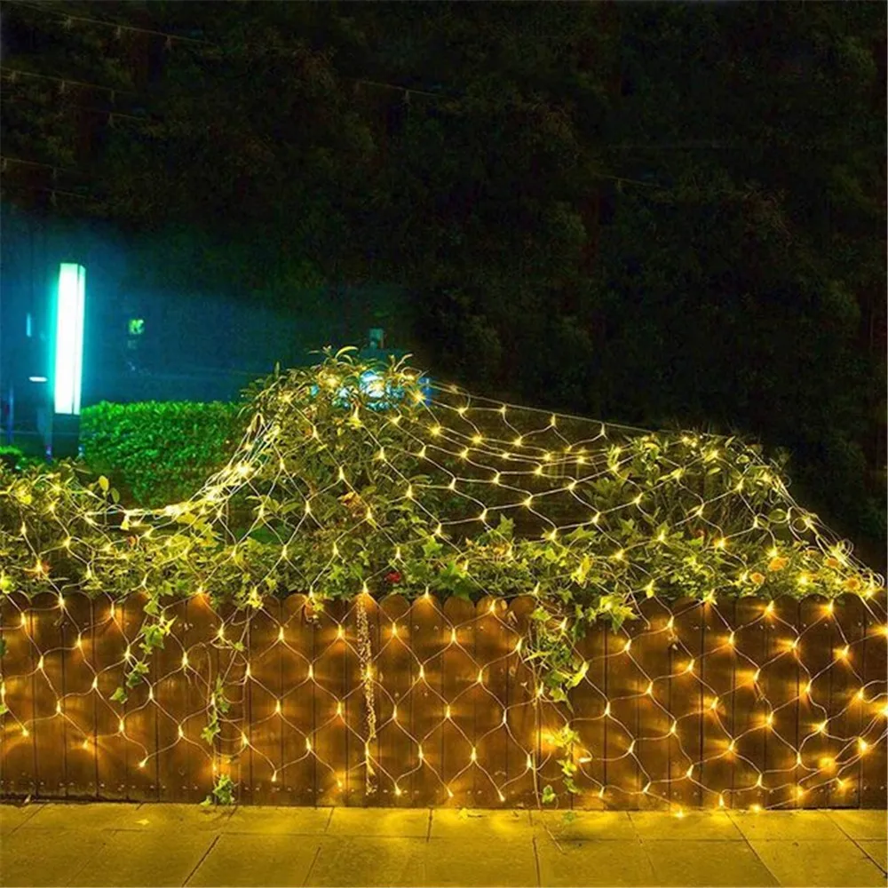 1.5X1.5M 3x2M 6x4M 220V LED Net Mesh Fairy String Light Garland Window Curtain Christmas Fairy Light Wedding Party Garland Light