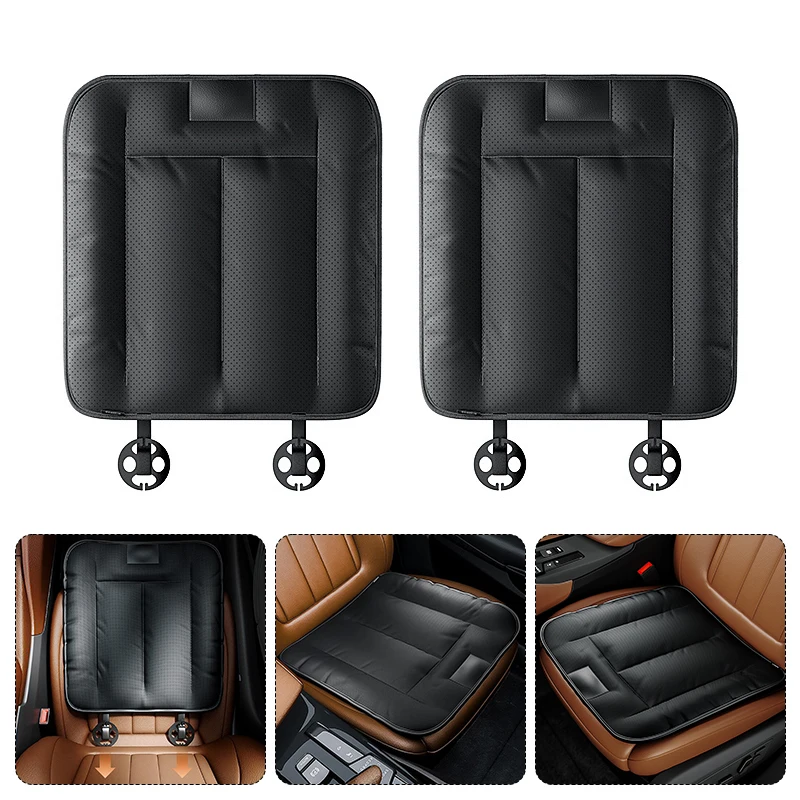 

1/2pcs Breathable Car Seat Cushion Four Seasons Universal Leather Sponge Padded Chair Seat Cushion Mat Auto Seat Protector