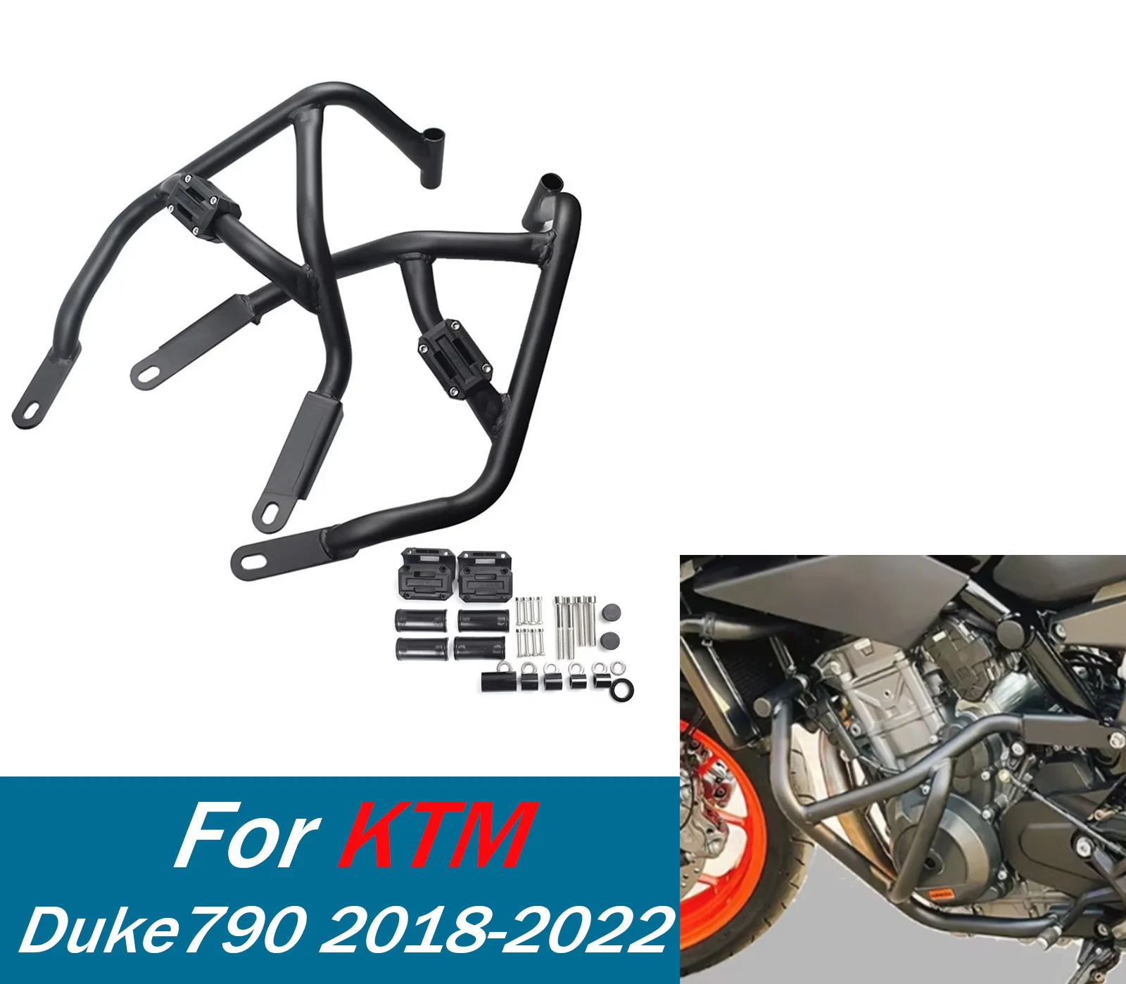 

Для Duke 790 защита двигателя, рамка-бампер для KTM Duke 790 2018-2022, аксессуары для защиты от падения на шоссе мотоцикла