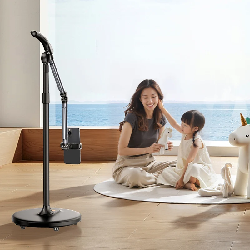 

L66 Pro Гибкая подставка для телефона с демпфированием, регулировка пола, высота 115 см для стрельбы по катанию, база с дистанционным управлением, органайзер для кабеля, стол