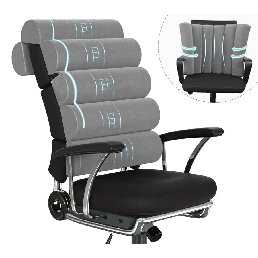 

Подушка для офисного стула с поддержкой шеи, поясничная подушка, регулируемая для стула, в упаковке, 6 полукруглых складных спинков Cushi