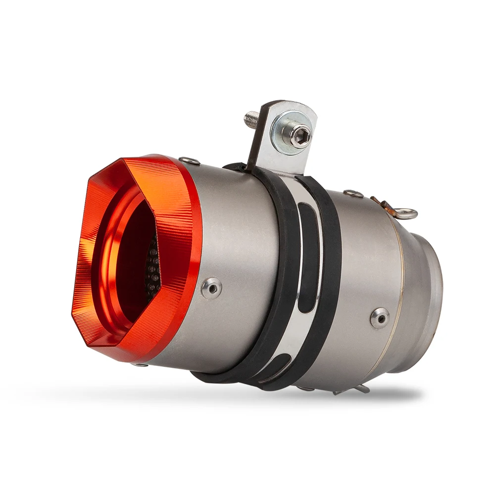 

Universal 51MM 60MM Motorcycle Exhaust Carbon Fiber Orange Tip Silencer for RC390 MT03 DUKE390 R25 CBR300R