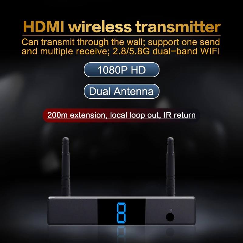 hdmi wireless display receiver 200m IR extender Kit with loop out support 1080P Video to wifi 1 Transmitter and 1 2 3 4 Receiver