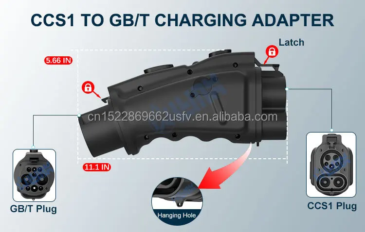 Adattatore di ricarica rapida Dc Gbt per veicoli elettrici 200a Chademo Ccs 1 / Ccs 2 a Gb/t adattatore per caricabatterie Ev per connettore per