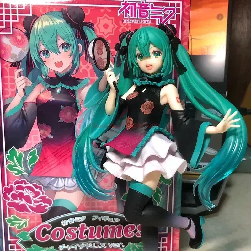 Hatsune Miku Cheongsam Anime Action Figure Collection Model Figurine Decoration Hobbies Cartoon Decor Toys Birthday Gifts