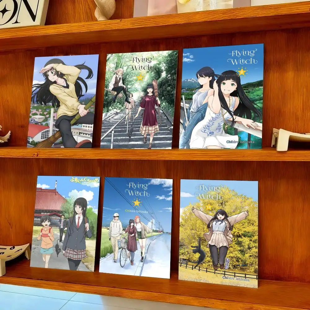 F-Flying Witch Poster HD Self-adhesive Waterproof Paper Sticker Suitable For Living Rooms Bedrooms Home Decor