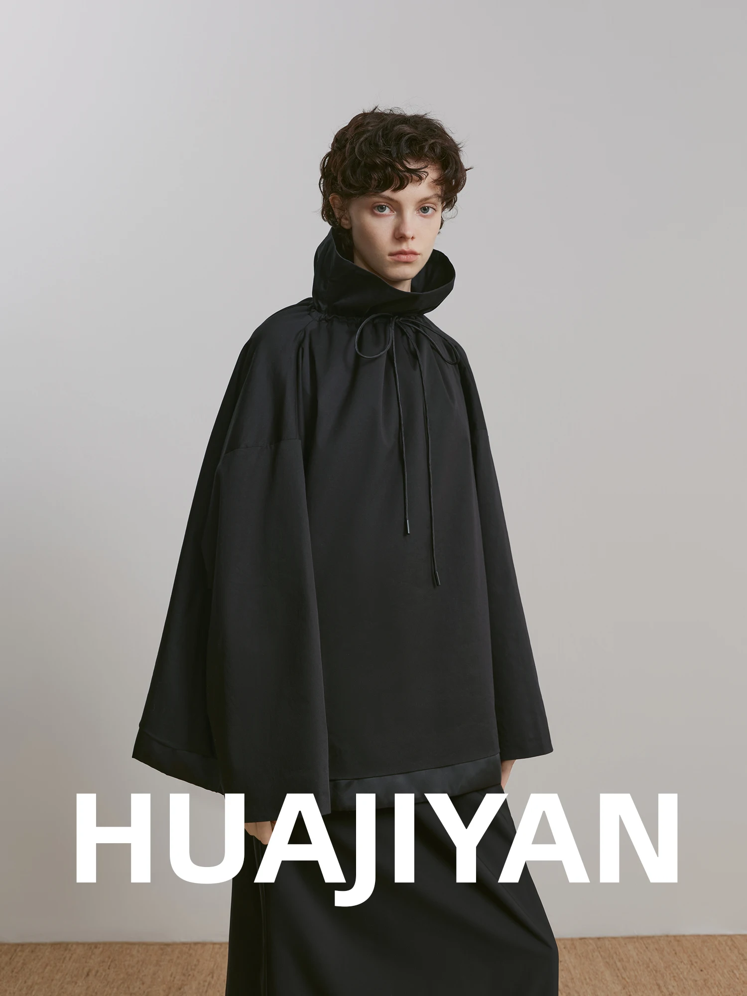 

Женский весенний модный плащ-накидка Hua Ji Yan Hotel Deconstructed Design из хлопка, большой размер, оверсайз