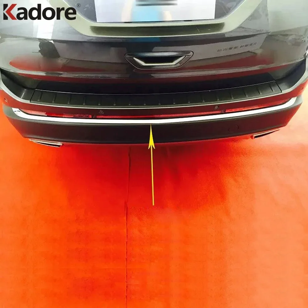 Rear Bottom Bumper Cover Trim For Ford Edge 2015 2016 2017 Chrome Car Tailgate Door Molding Garnish Strip Exterior Accessories