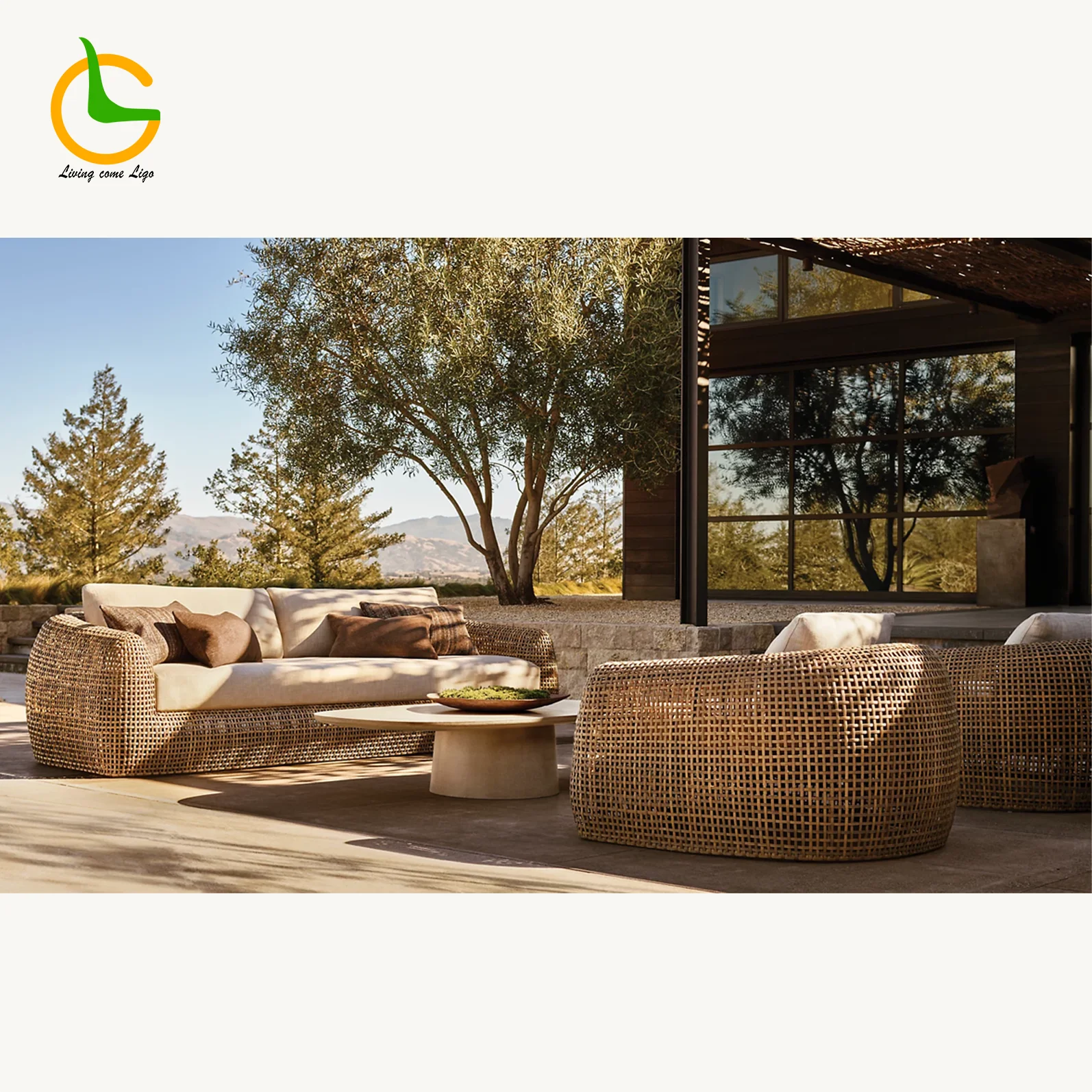 

High Quality Hand-Woven Contemporary Style Garden Sets Patio Furniture Set Hotel Furniture Rattan Patio Set