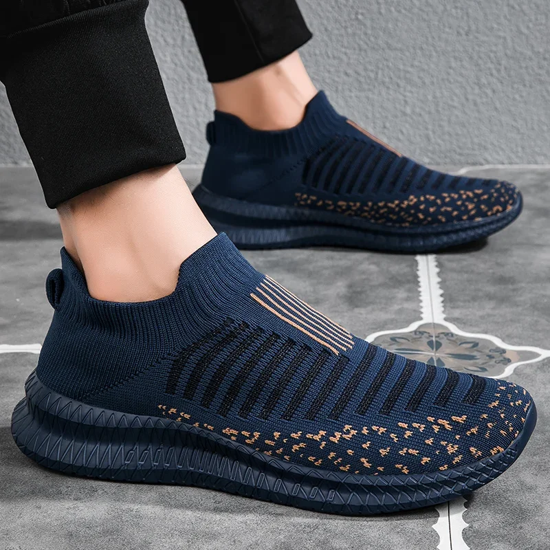 Men Shoes Breathable Men\'s Sneakers Comfortable Running Shoes Tenis Outdoor Slip on Walking Sneakers Sock Jogging Shoes 2023 New