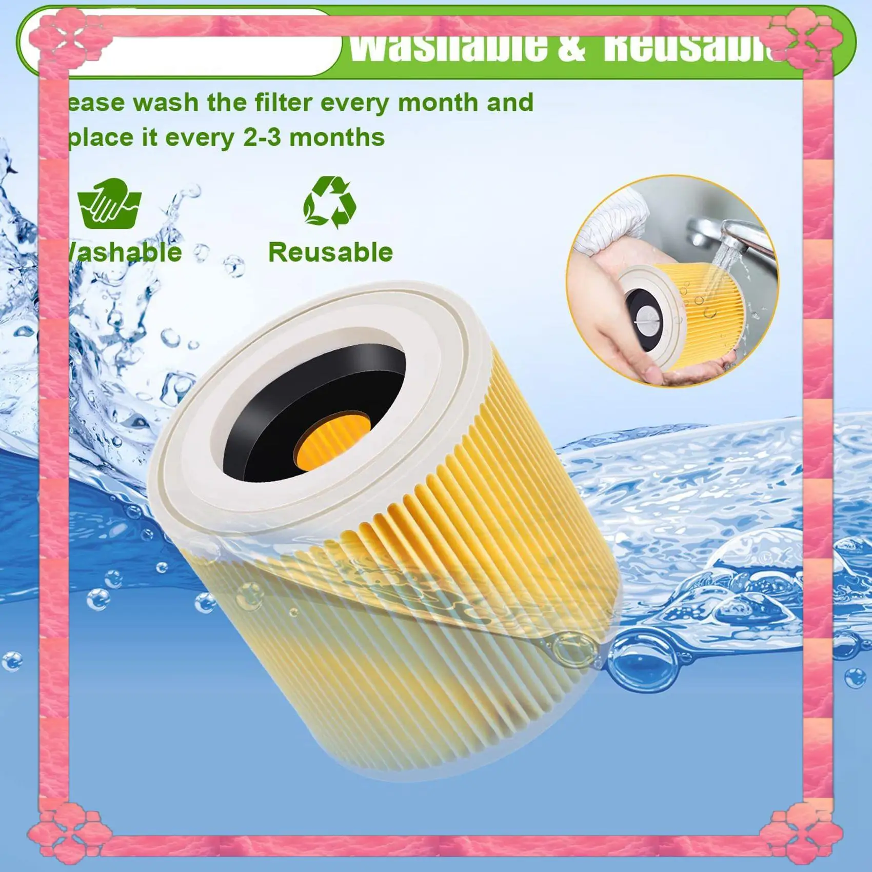24 ساعة تسليم خرطوشة تصفية ل Karcher WD3 قسط WD2 WD3 WD3P WD3 MV2 MV3 تصفية استبدال تصفية ل Karcher فراغ