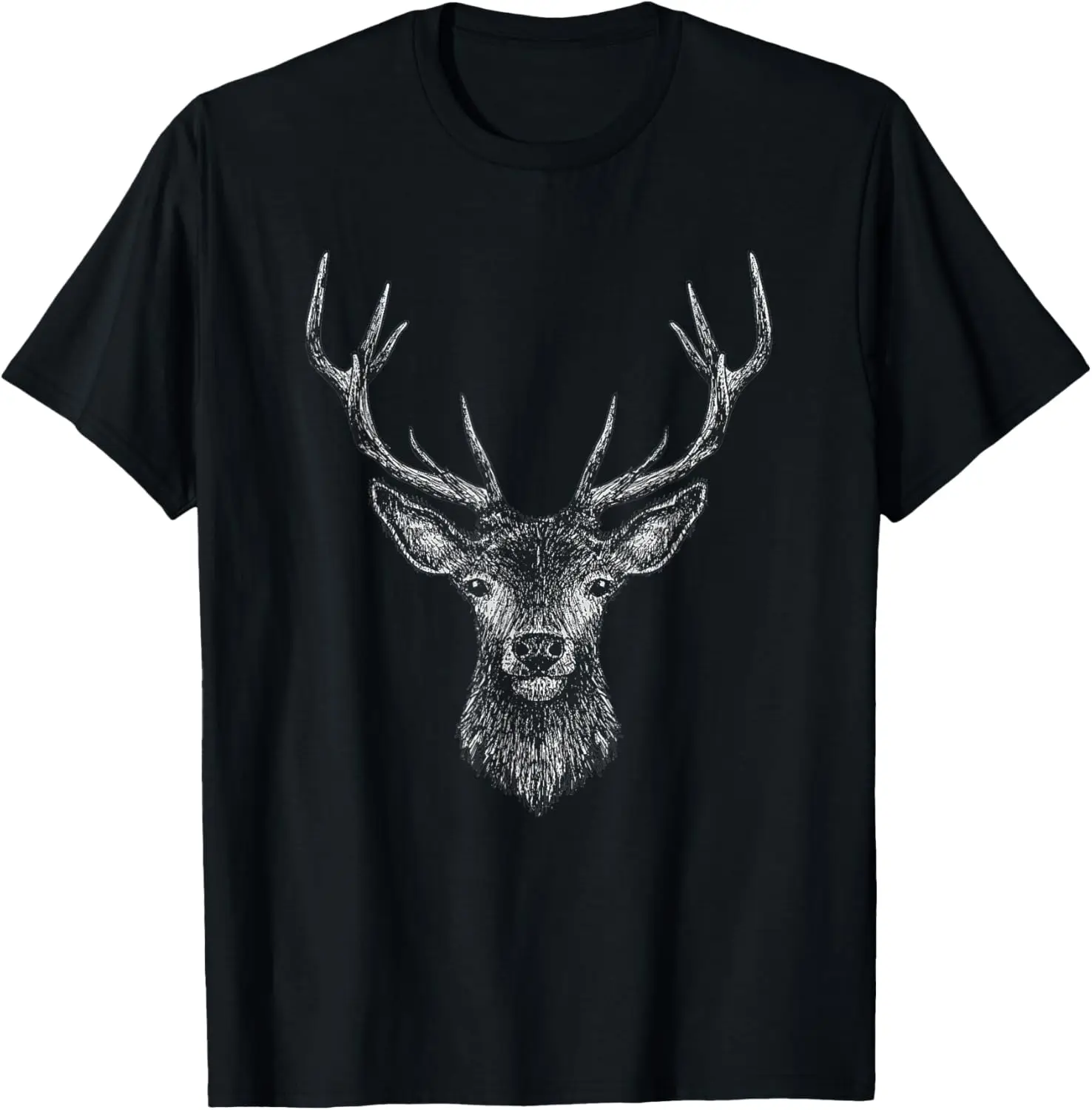

Hand Drawn Buck Deer Style Antlers T-Shirt T-Shirt