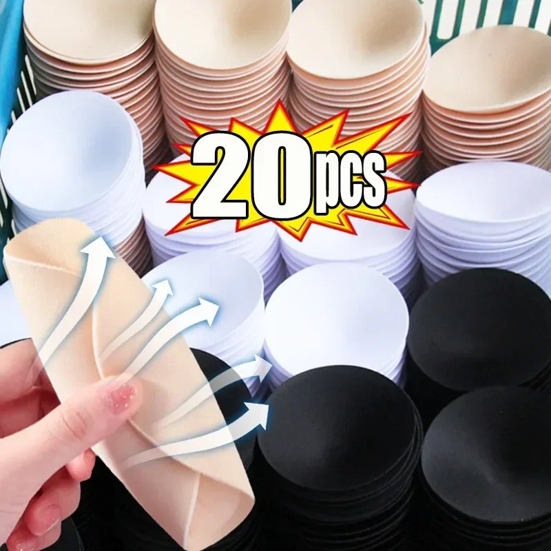 2/20pcs Soft Sponge Push Up Bra Pads for Women Invisible Inserts Removable Sports Breast Enhancers Chest Cup Pads Accessories