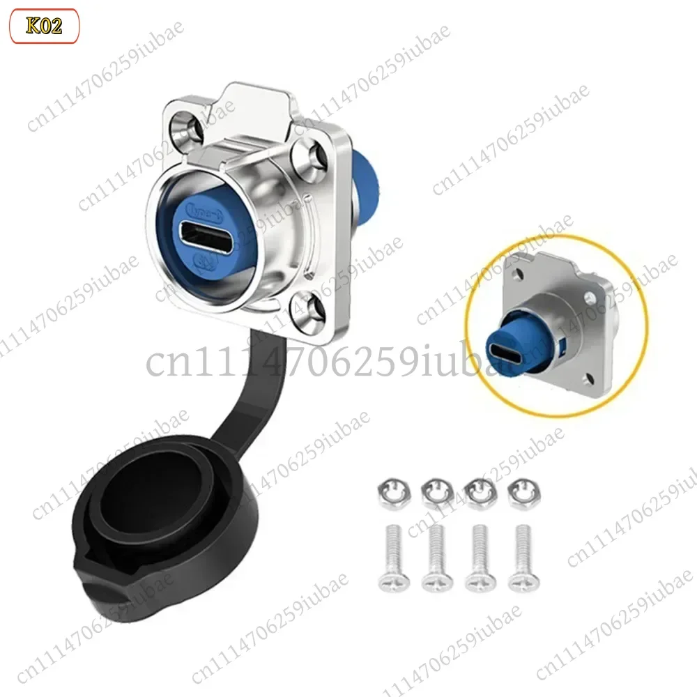 FC_ IP68 Quick‑Plug USB Type‑C 3.1 High‑Speed Connector For M16 Industrial Data Adapter With 0.5M 1M Cable Spare Parts