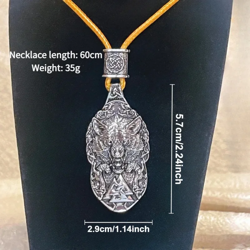 New exquisite and fashionable Nordic Viking Lancel pirate wolf totem pendant necklace for men and women jewelry accessories gift