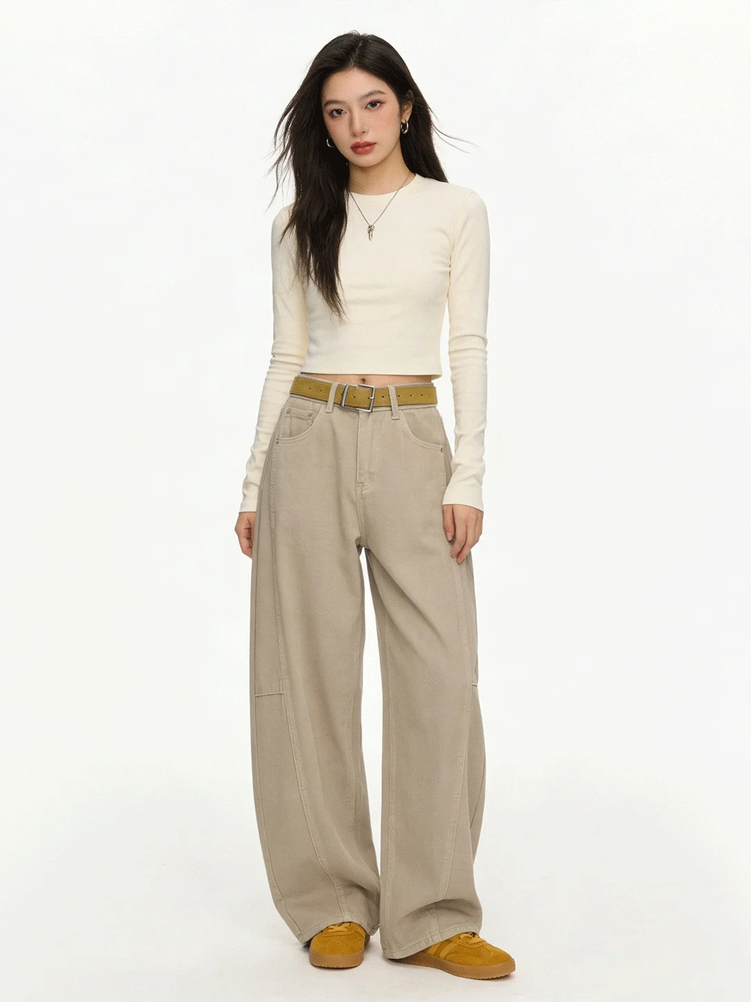 

Loose High Waist Wide Leg Jeans Korean Sle Vintage Loose Feel Spring Early New Sle Versatile Knife Denim Pants