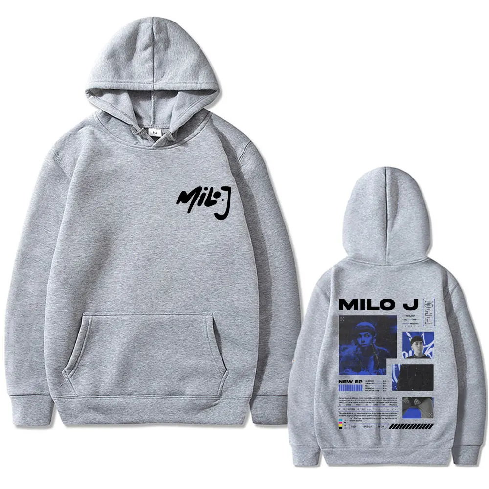 Rapper Milo J 511 Hoodie cetak Album Pria Wanita Vintage Hip Hop Pullover Sweatshirt Pria Mode ukuran besar Hoodie katun bulu