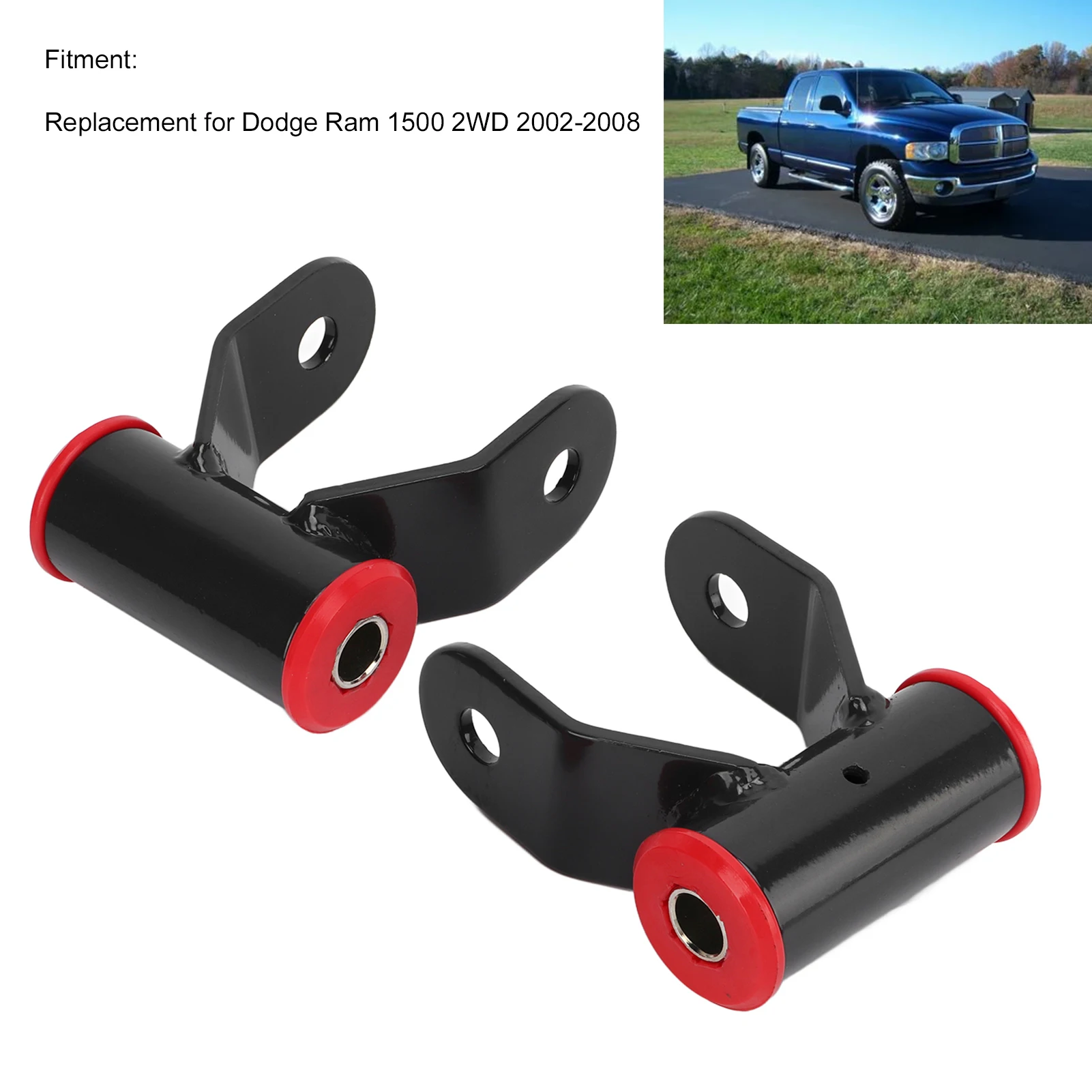 2PCS 2in Drop Rear Shackle Leveling Kit 412120 for Dodge Ram 1500 2WD 2002-2008 Lowering Replacement