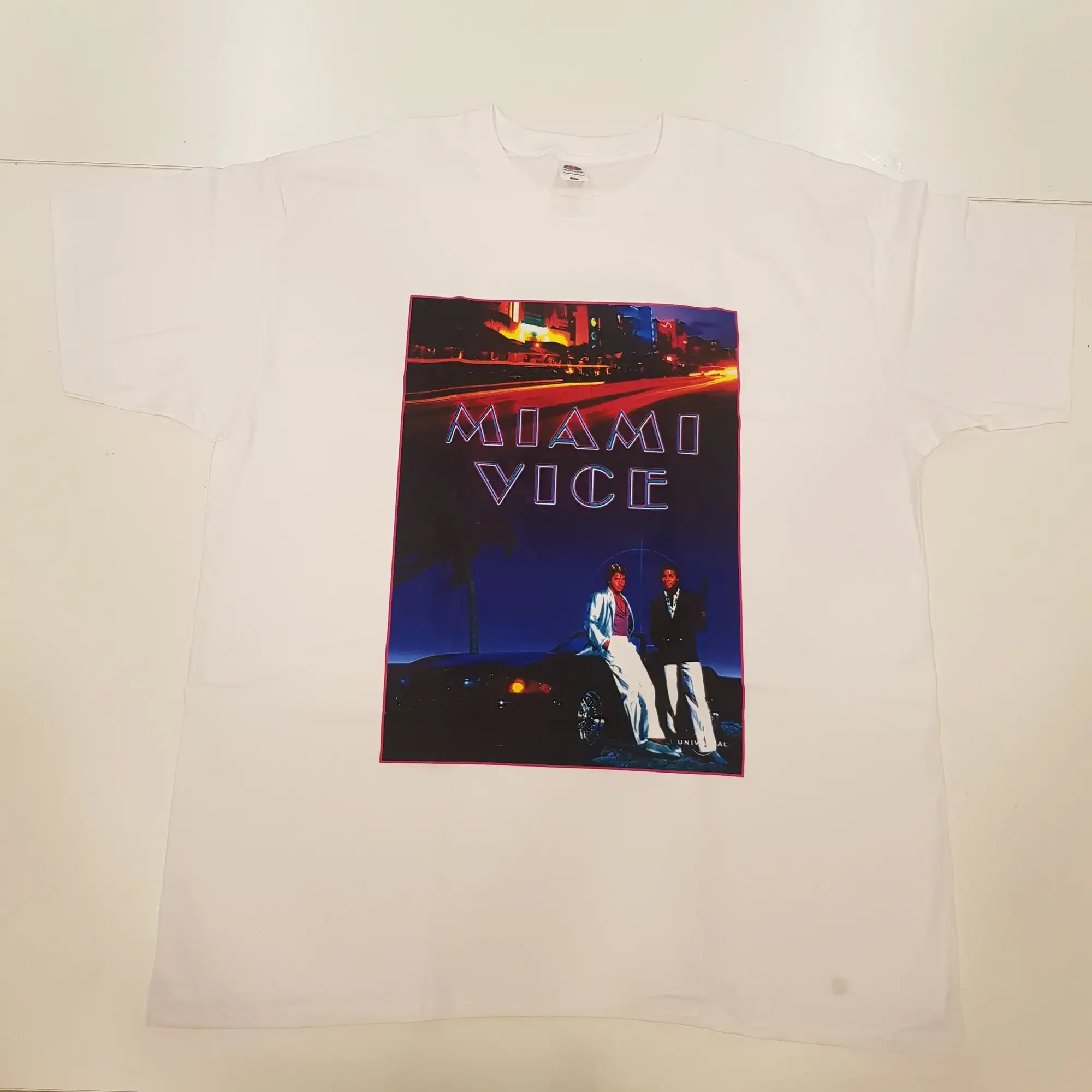 Sale Miami Vice Movie Poster Vintage White Color Men'S T Shirt Size Xl I39